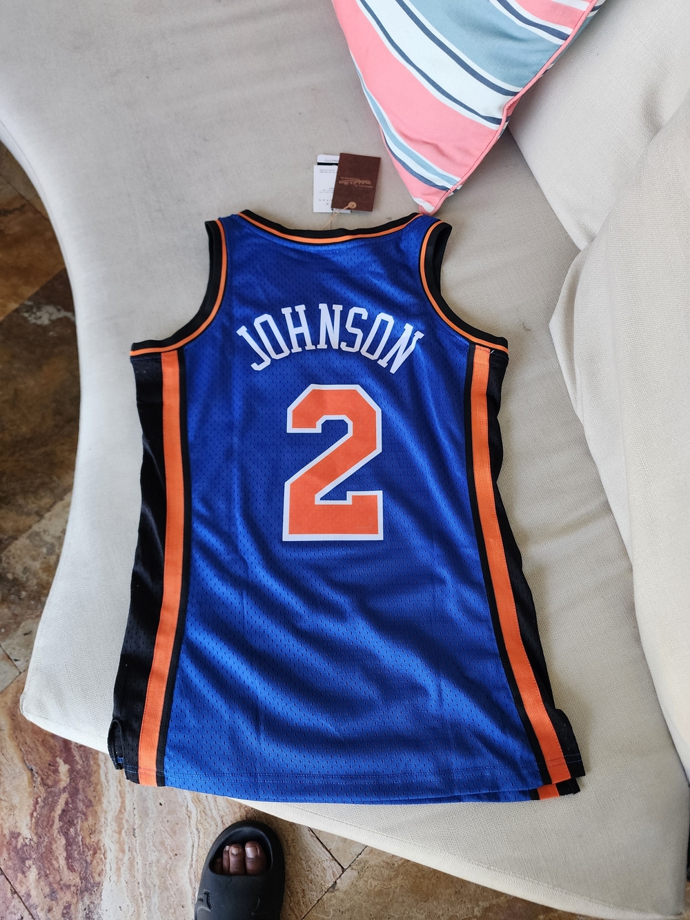 Blue & Orange 'Johnson 2' Basketball Jersey - Athletic Home Games Top